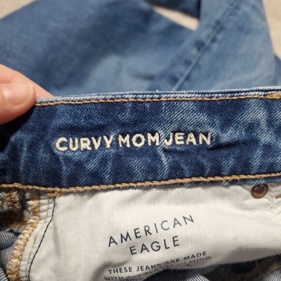 AMERICAN EAGLE Curvy Mom Jeans Real Good Ankle Hi-Rise Stretch Women 8 x 26" - Picture 10 of 15